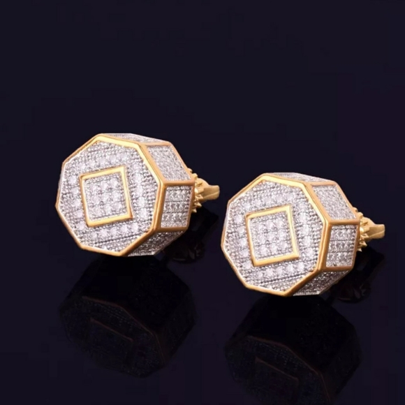 🎀18k Iced Out Diamond Studs - Picture 4 of 5